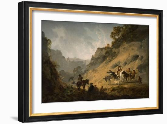 Gypsies with an Ass Race, 1792 (Oil on Canvas)-Julius Caesar Ibbetson-Framed Giclee Print