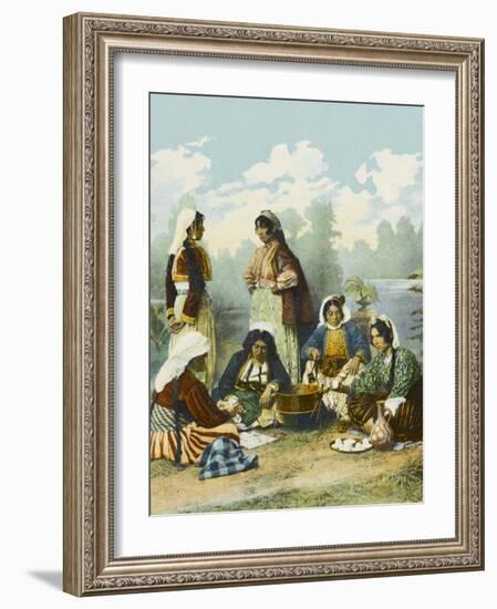 Gypsy Bohemian Women in Turkey Indulging in the 'High Life'-null-Framed Photographic Print