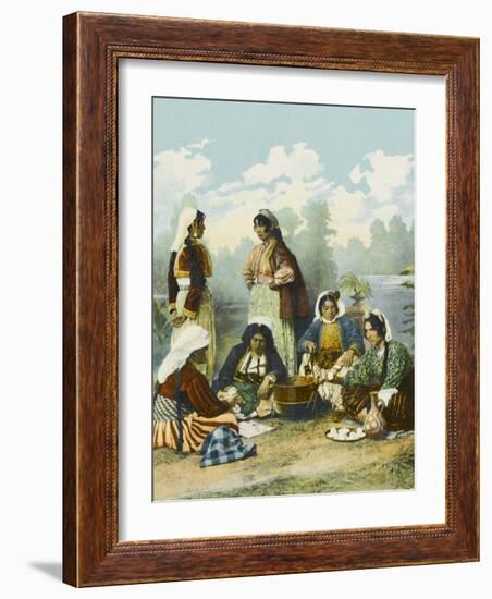 Gypsy Bohemian Women in Turkey Indulging in the 'High Life'-null-Framed Photographic Print