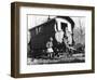 Gypsy children playing outside their caravan, 1960s-Tony Boxall-Framed Photographic Print