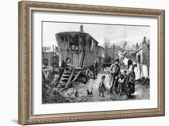 Gypsy Life: an Encampment Near Latimer Road, Notting Hill, 1879-null-Framed Giclee Print