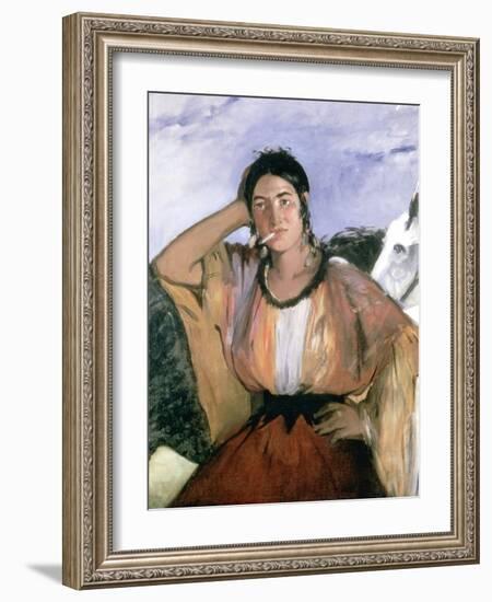 Gypsy with Cigarette, 1862-Edouard Manet-Framed Giclee Print