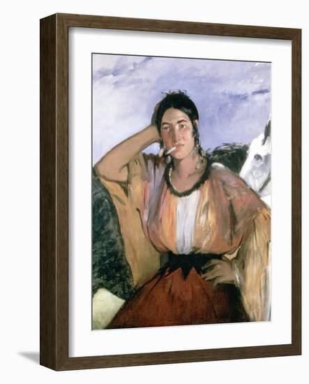 Gypsy with Cigarette, 1862-Edouard Manet-Framed Giclee Print