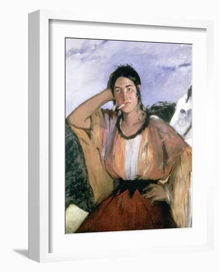 Gypsy with Cigarette, 1862-Edouard Manet-Framed Giclee Print