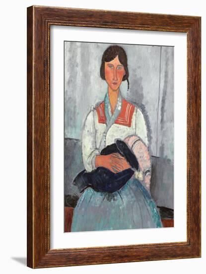 Gypsy Woman with Baby, 1919-Amedeo Modigliani-Framed Giclee Print