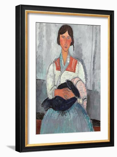 Gypsy Woman with Baby, 1919-Amedeo Modigliani-Framed Giclee Print