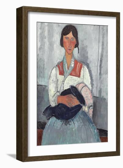 Gypsy Woman with Baby, 1919-Amedeo Modigliani-Framed Art Print