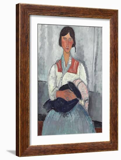 Gypsy Woman with Baby, 1919-Amedeo Modigliani-Framed Art Print