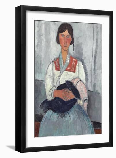 Gypsy Woman with Baby, 1919-Amedeo Modigliani-Framed Art Print