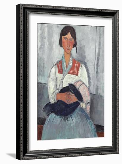 Gypsy Woman with Baby, 1919-Amedeo Modigliani-Framed Art Print