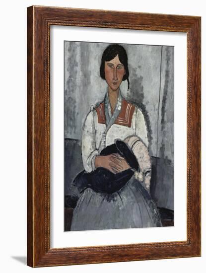 Gypsy Woman with Baby-Amedeo Modigliani-Framed Giclee Print