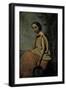 Gypsy Woman With Tambourine-Jean-Baptiste-Camille Corot-Framed Giclee Print