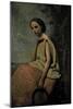 Gypsy Woman With Tambourine-Jean-Baptiste-Camille Corot-Mounted Giclee Print