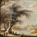 Winter Landscape with a Gypsy Encampment (Oil on Panel)-Gysbrecht Lytens or Leytens-Giclee Print