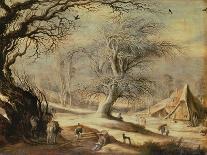 Winter Landscape with a Gypsy Encampment (Oil on Panel)-Gysbrecht Lytens or Leytens-Framed Giclee Print