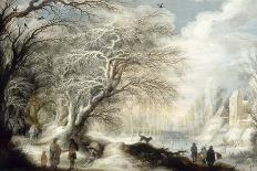 Winter Landscape with a Woodcutter-Gysbrecht Lytens-Giclee Print