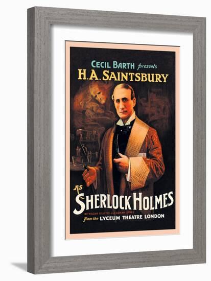 H. A. Saintsbury as Sherlock Holmes-null-Framed Premium Giclee Print