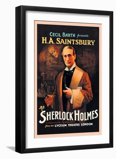 H. A. Saintsbury as Sherlock Holmes-null-Framed Premium Giclee Print