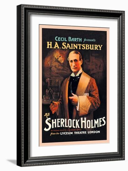 H. A. Saintsbury as Sherlock Holmes-null-Framed Premium Giclee Print