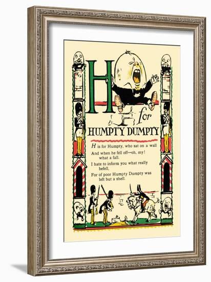 H for Humpty Dumpty-Tony Sarge-Framed Art Print