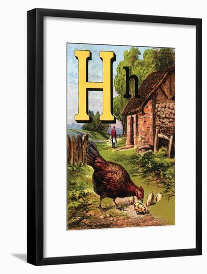 H For the Hen, of Her Chicks So Fond-Edmund Evans-Framed Art Print