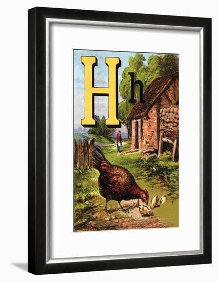 H For the Hen, of Her Chicks So Fond-Edmund Evans-Framed Art Print