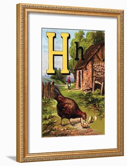 H For the Hen, of Her Chicks So Fond-Edmund Evans-Framed Art Print