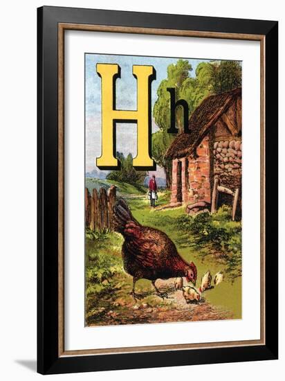 H For the Hen, of Her Chicks So Fond-Edmund Evans-Framed Art Print