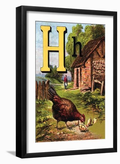 H For the Hen, of Her Chicks So Fond-Edmund Evans-Framed Art Print