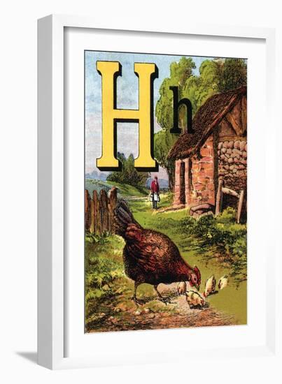 H For the Hen, of Her Chicks So Fond-Edmund Evans-Framed Art Print