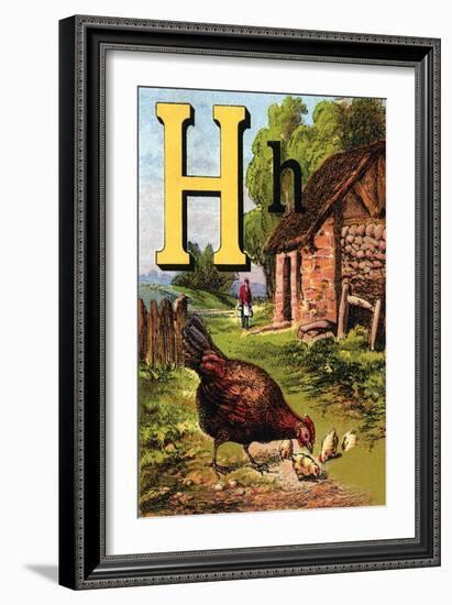 H For the Hen, of Her Chicks So Fond-Edmund Evans-Framed Art Print