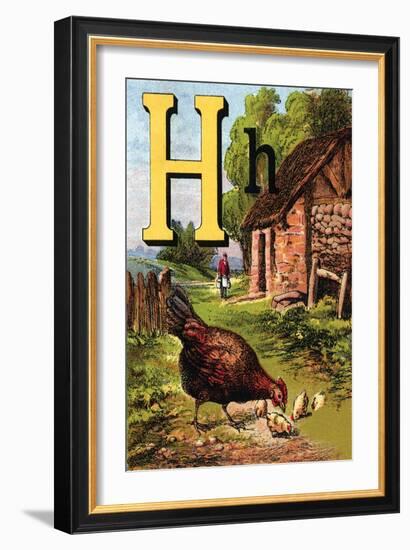 H For the Hen, of Her Chicks So Fond-Edmund Evans-Framed Art Print