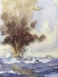 Squadron Leader Arthur Bigsworth Attacks with Bombs a German Submarine-H. G. Swanwick-Giclee Print