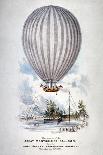 Hot Air Balloon Ascending over Surrey Zoological Gardens, Southwark, London, 1838-H Harrison-Mounted Giclee Print