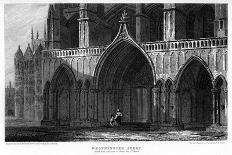 North Porch with Part of the Henry VII Chapel, Westminster Abbey, London, 1815-H Hobson-Framed Giclee Print