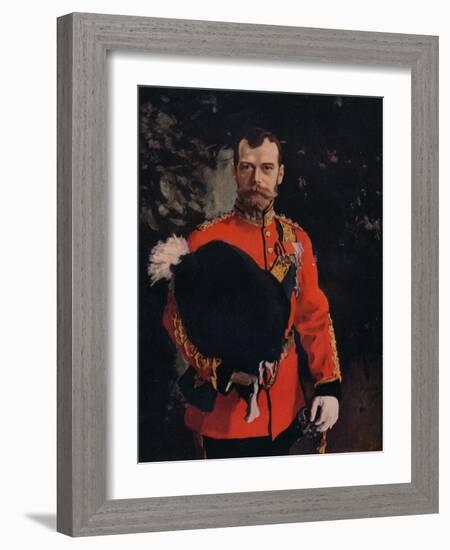 'H.I.M. The Emperor Nicholas II. Colonel-in-Chief of the Royal Scots Greys', 1902-Valentin Serov-Framed Giclee Print