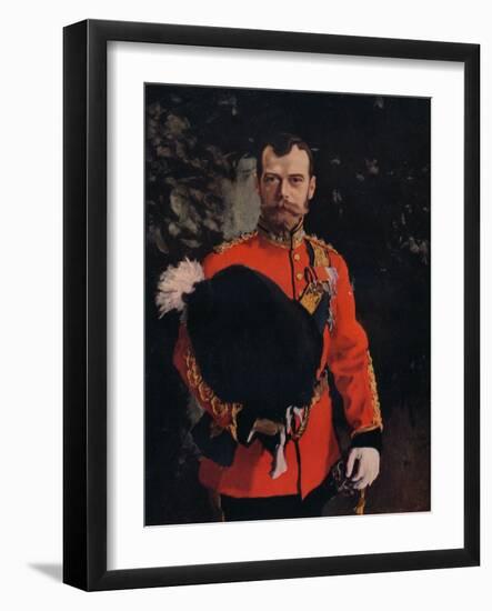 'H.I.M. The Emperor Nicholas II. Colonel-in-Chief of the Royal Scots Greys', 1902-Valentin Serov-Framed Giclee Print