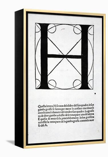 H, Illustration from 'Divina Proportione' by Luca Pacioli (C.1445-1517), Originally Pub. Venice,…-Leonardo da Vinci-Framed Premier Image Canvas