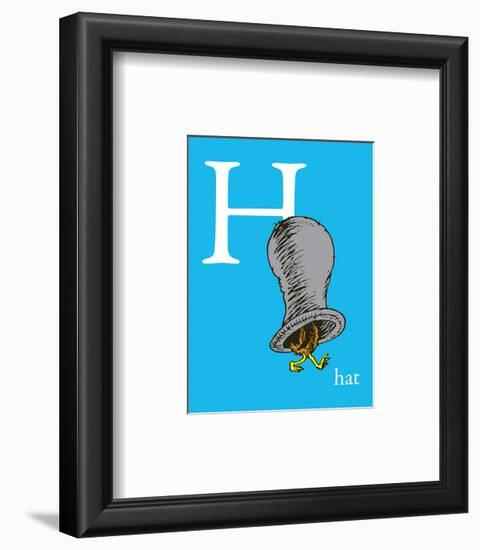 H is for Hat (blue)-Theodor (Dr. Seuss) Geisel-Framed Art Print