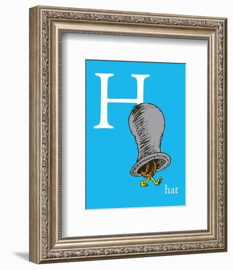 H is for Hat (blue)-Theodor (Dr. Seuss) Geisel-Framed Art Print