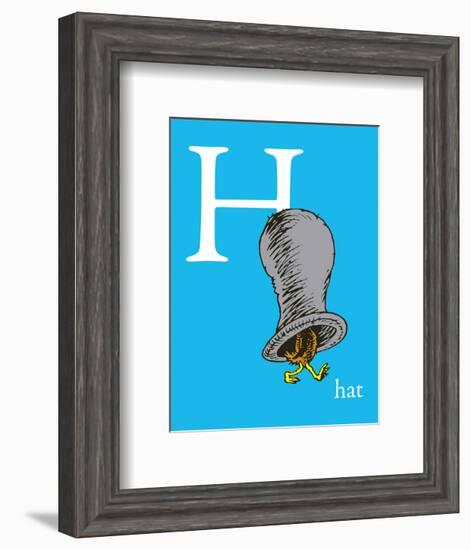 H is for Hat (blue)-Theodor (Dr. Seuss) Geisel-Framed Art Print