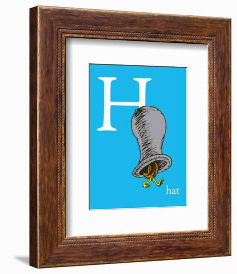 H is for Hat (blue)-Theodor (Dr. Seuss) Geisel-Framed Art Print