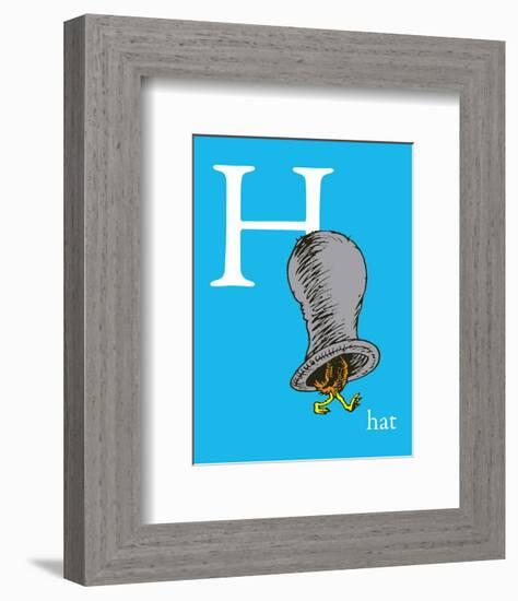 H is for Hat (blue)-Theodor (Dr. Seuss) Geisel-Framed Art Print