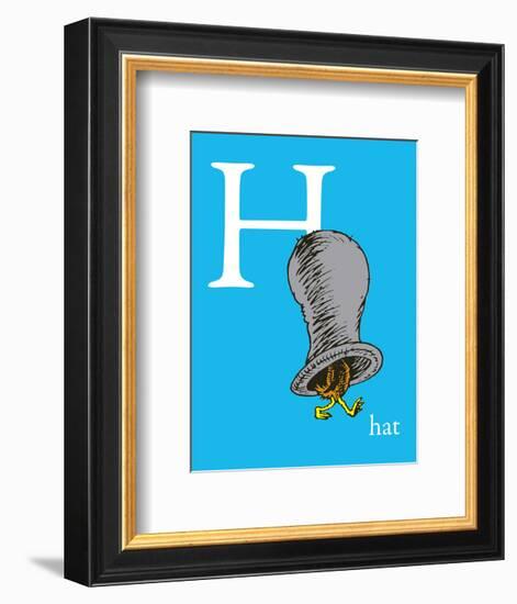 H is for Hat (blue)-Theodor (Dr. Seuss) Geisel-Framed Art Print