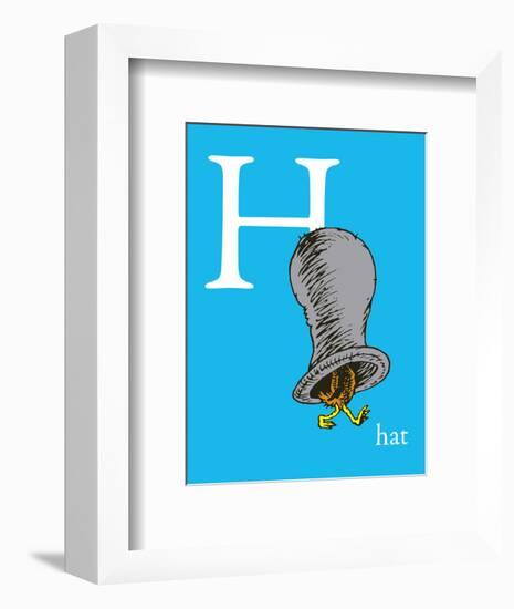 H is for Hat (blue)-Theodor (Dr. Seuss) Geisel-Framed Art Print