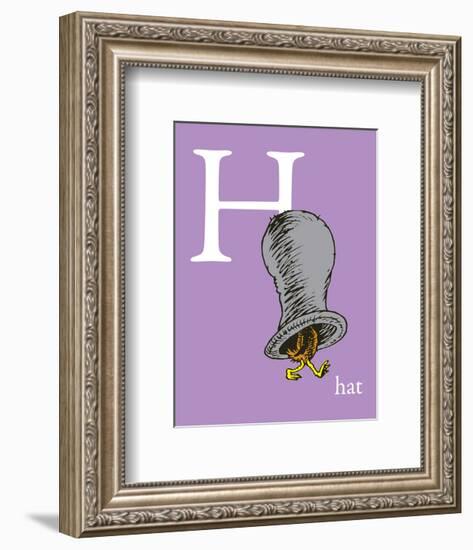 H is for Hat (purple)-Theodor (Dr. Seuss) Geisel-Framed Art Print