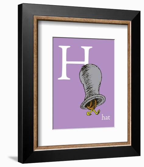 H is for Hat (purple)-Theodor (Dr. Seuss) Geisel-Framed Art Print