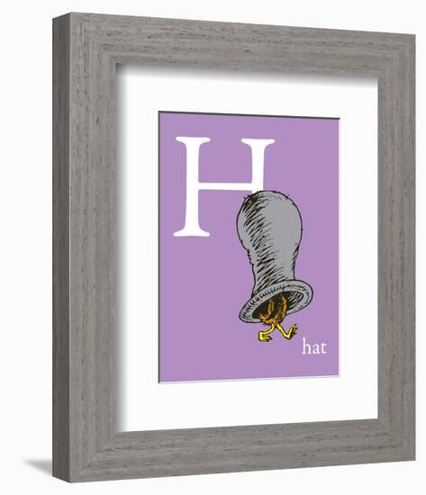 H is for Hat (purple)-Theodor (Dr. Seuss) Geisel-Framed Art Print