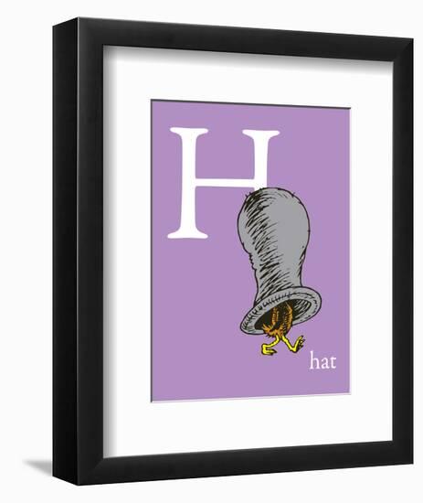 H is for Hat (purple)-Theodor (Dr. Seuss) Geisel-Framed Art Print