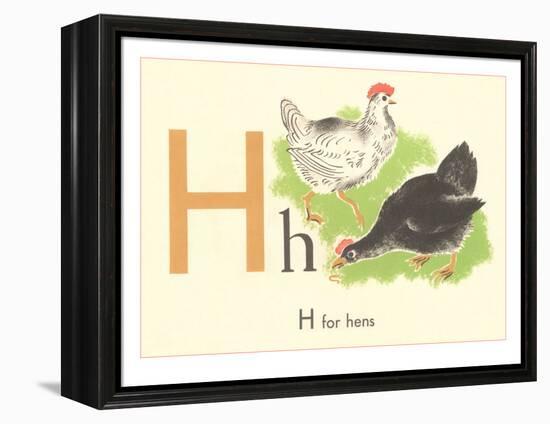 H is for Hen-null-Framed Stretched Canvas